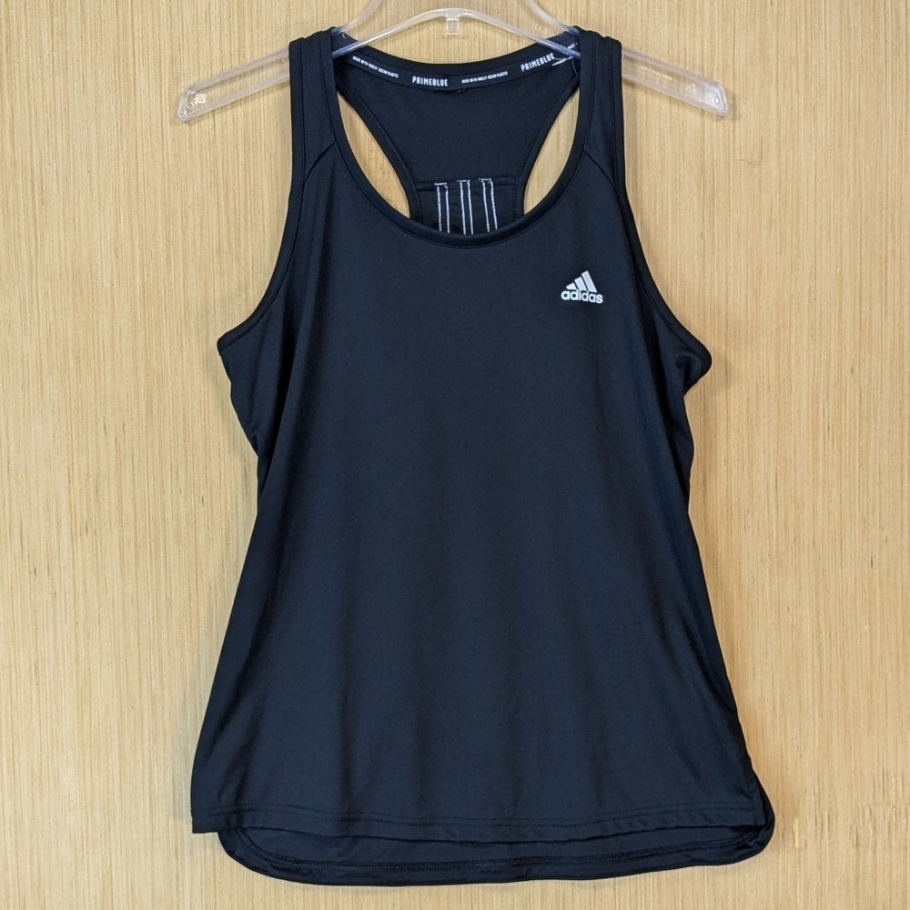 Adidas Primeblue Aeroready Racerback Tank Top Black 3-Stripe Womens Small Active